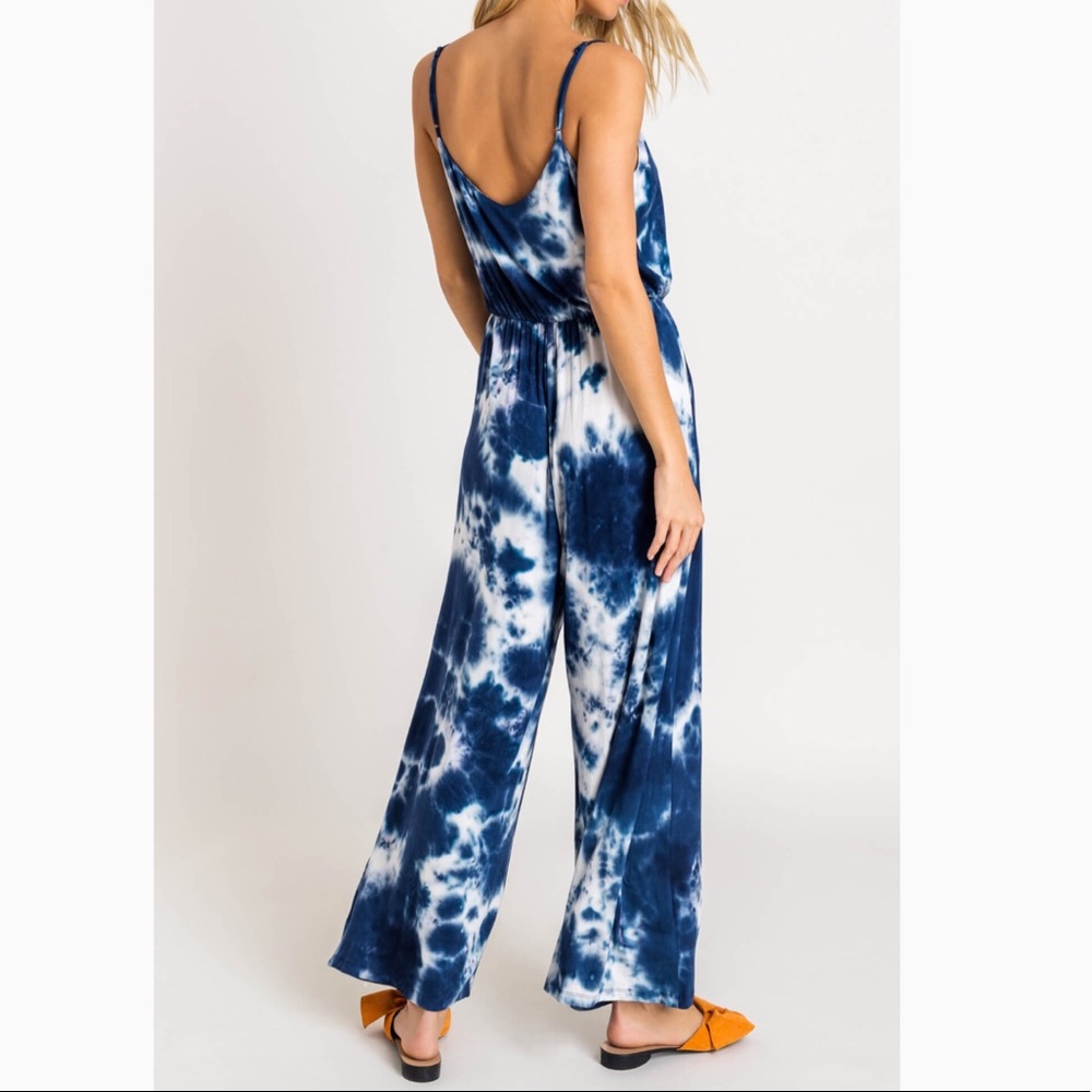 Ocean Breeze Tie Dye Wide Leg Jumpsuit - Picture 2 of 3